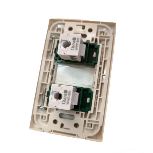 Omni 2 Gang LAN Outlet with Plate WWP-112+(WWC-303x2)