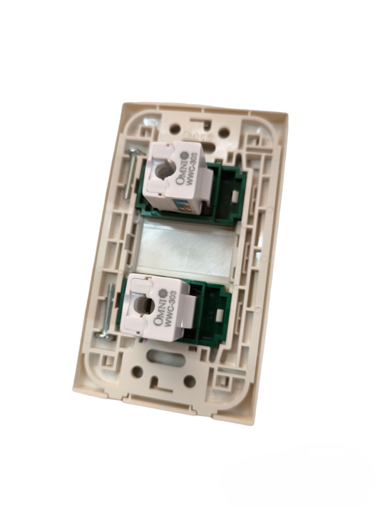 Omni 2 Gang LAN Outlet with Plate WWP-112+(WWC-303x2)