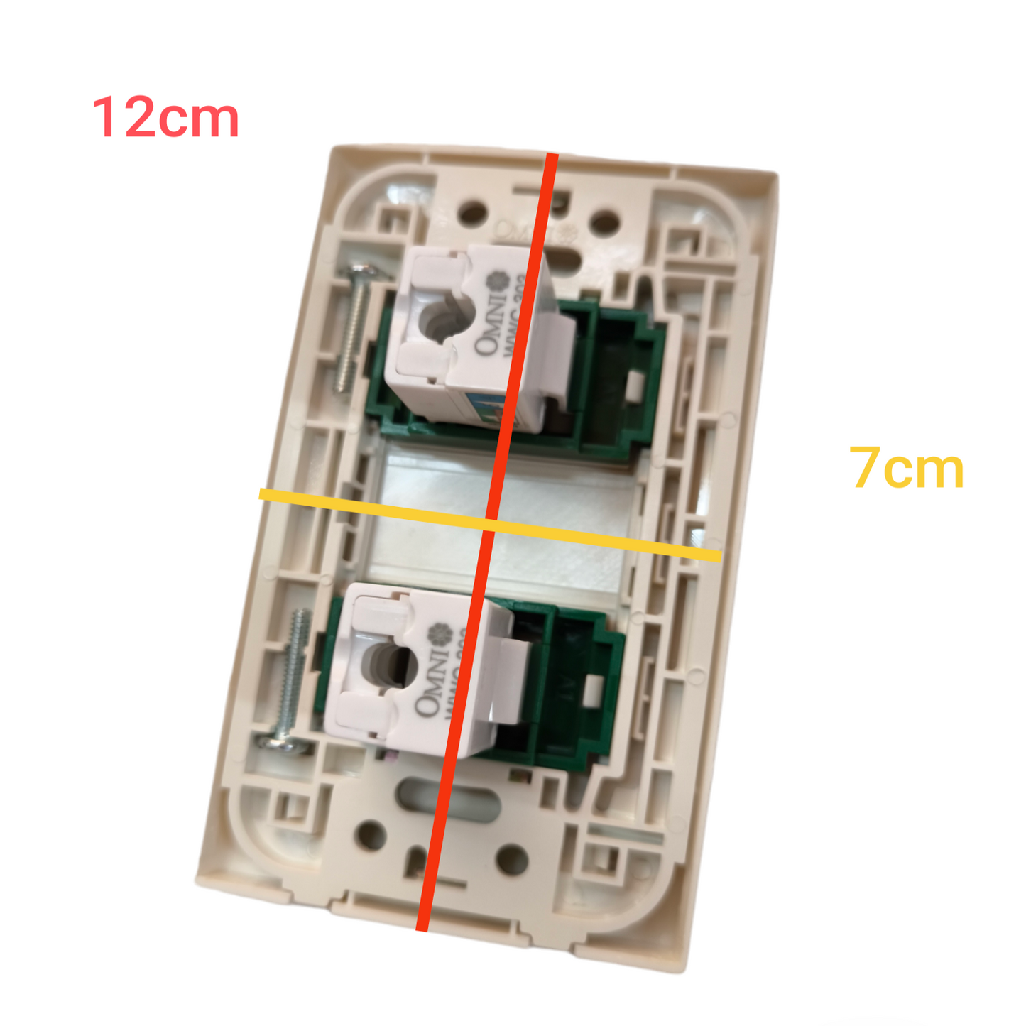 Omni 2 Gang LAN Outlet with Plate WWP-112+(WWC-303x2)