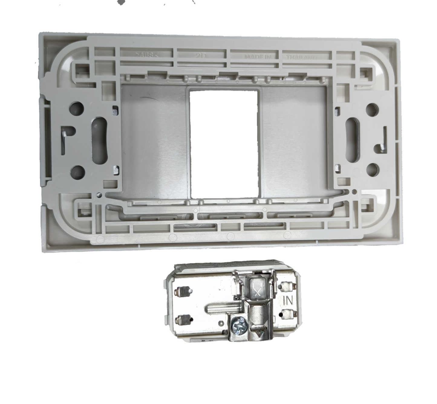 Panasonic 1 Gang F Type Television Terminal with white mounting plate for power points switches and plugs