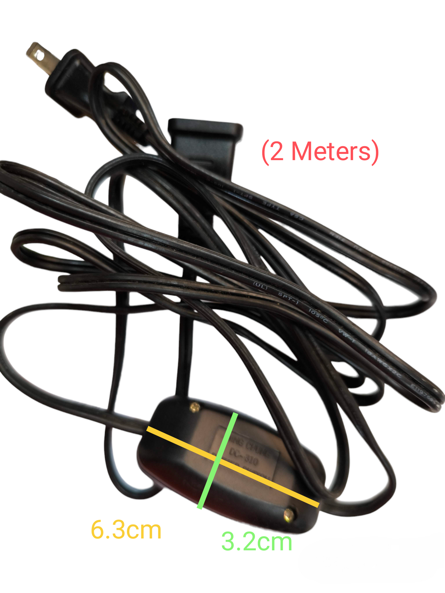 100W dimmer switch with AC cord and 2 meter black power cable for lighting control