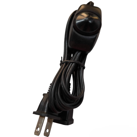Local 100W dimmer switch with AC cord in black featuring a rotary dial and plug