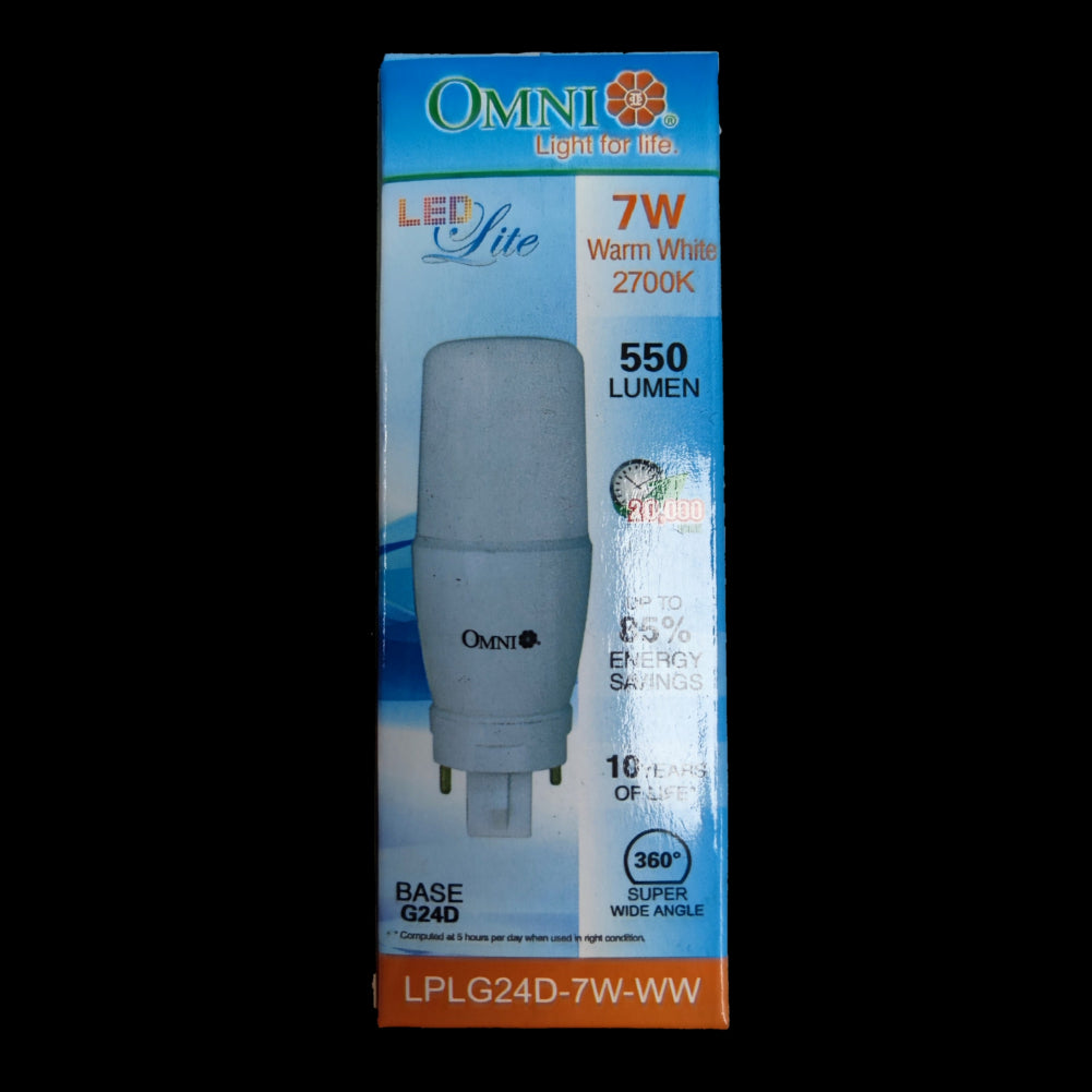 Omni LED 7W Pinlight G24D Socket Warm White 220V