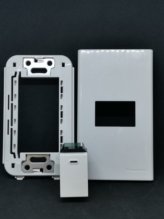 Panasonic 15A 220V wall light switch 1 gang with mounting frame and cover for easy installation