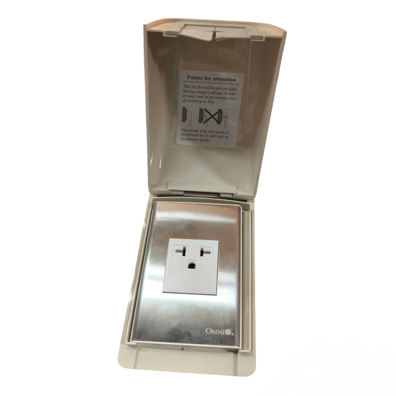Omni Weatherproof Aircon Tandem Outlet 20A 250V with Stainless Plate Cover WPP-601+WWP-111S+WWA-401