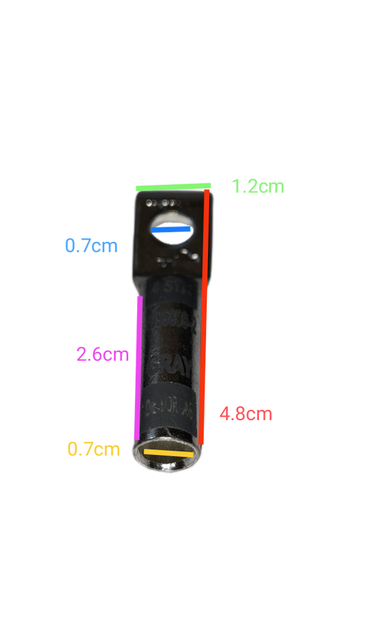 Utilux 22mm Wire Size 1099899-2 Terminal Lugs electrical circuitry part with dimensional measurements