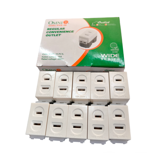 Omni Flat Pin Outlet Device 15A 250V WWR-200 10pcs