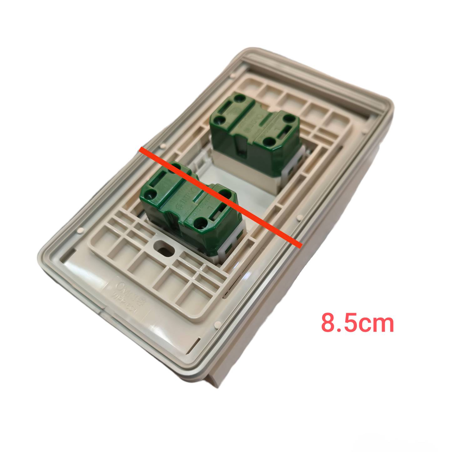 Omni Weatherproof 2 Gang Universal Outlet 15A 220V with Stainless Plate Cover WPP-601+WWP-112S+(WWU-200x2)