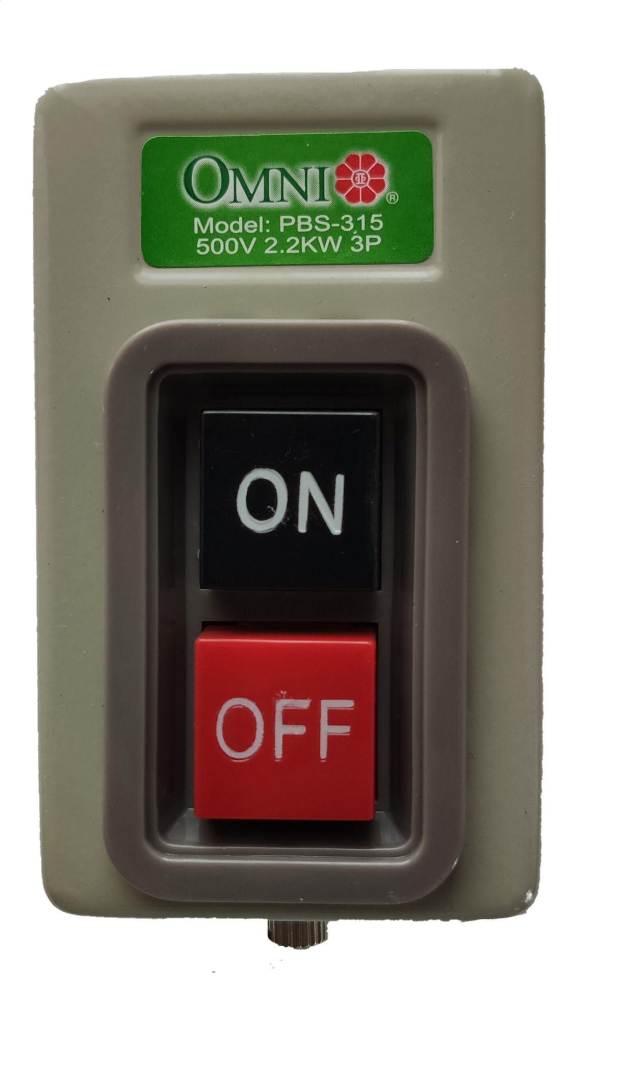 Omni 250V ON OFF push button 15A 250V 3 Pole switch in a compact design for easy installation