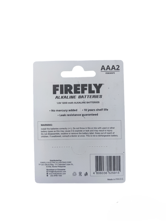 Firefly AAA Alkaline Batteries 1.5V 1200mAh FDB301P2