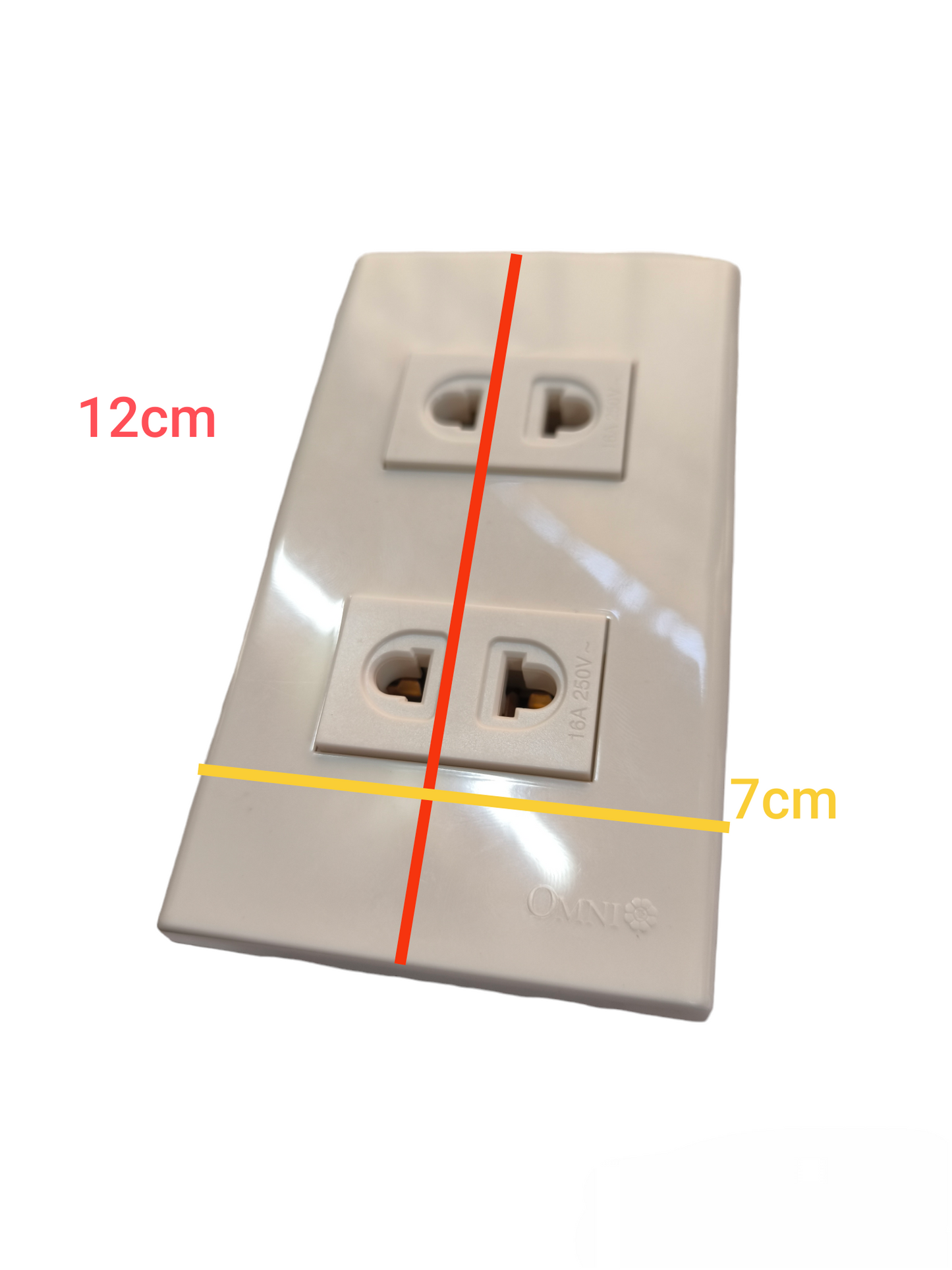 Omni 2 Gang Universal Outlet 15A 250V with Plate WWP-112+(WWU-200x2)