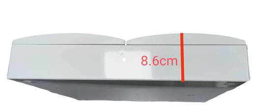 Chint 32 Ways Distribution Box Metal Base with white sturdy metal enclosure measuring 8.6 cm depth