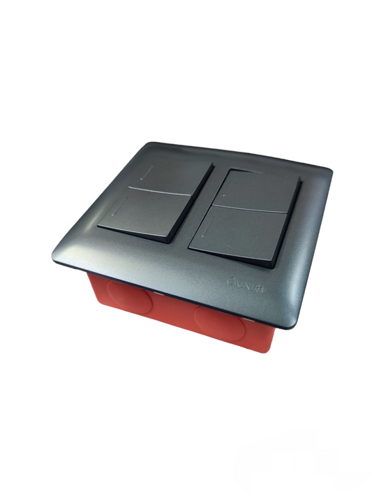 Omni 4 Gang 1 Way Switch 16A 250V black modern wall switch with four gang buttons