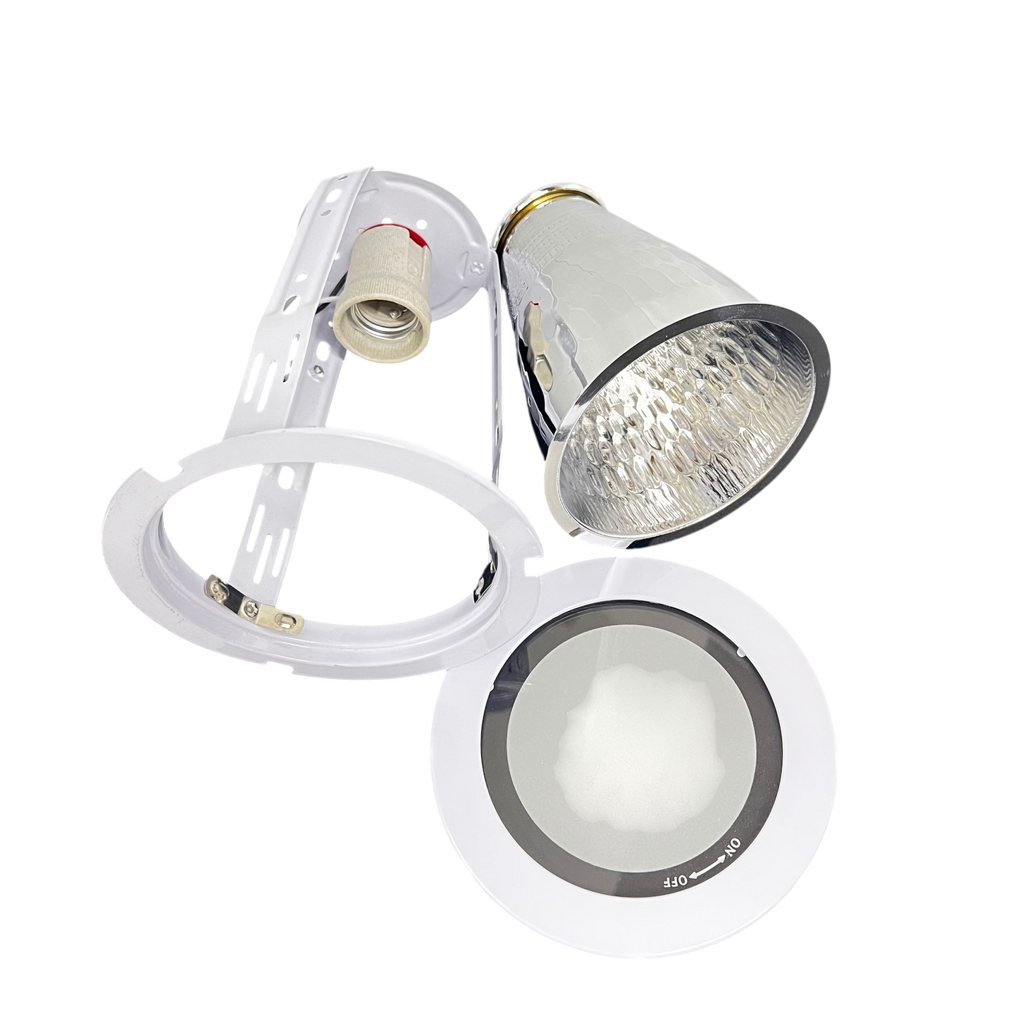 Firefly 4" Pinlight Casing with Glass Cover E27 10A, 4" Downlight Fixture with Glass Cover E27 10A FD301WH4