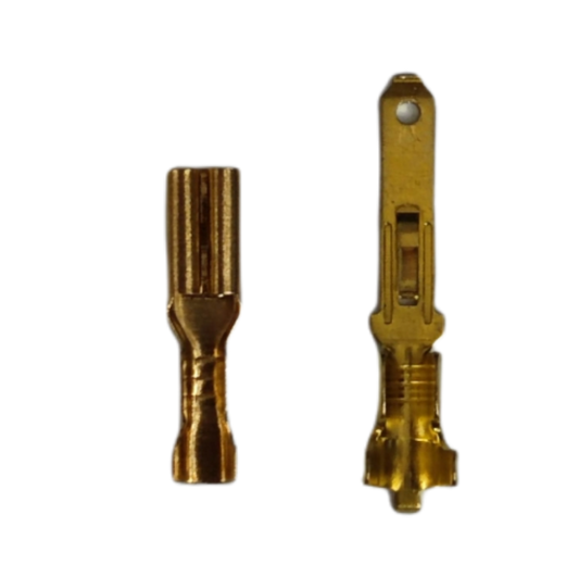 4mm male and female terminal lugs made of durable metal for secure electrical connections