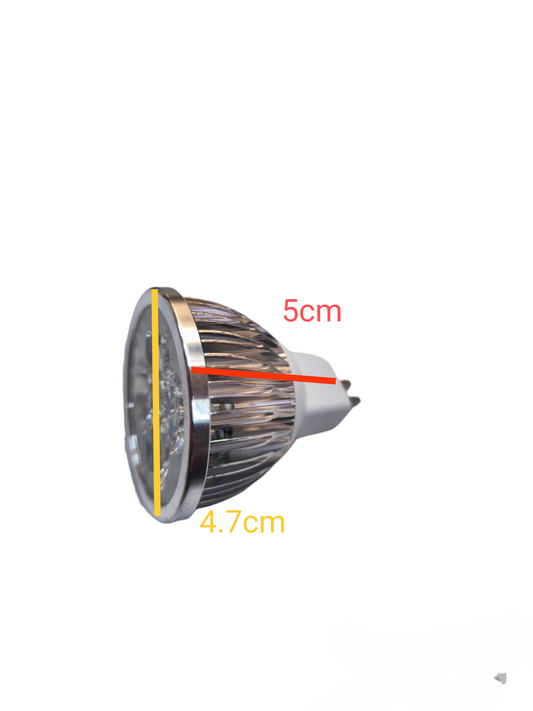 4W 220V LED MR16 bulb Aluminum with compact design and dimensions of 5cm height and 4.7cm width