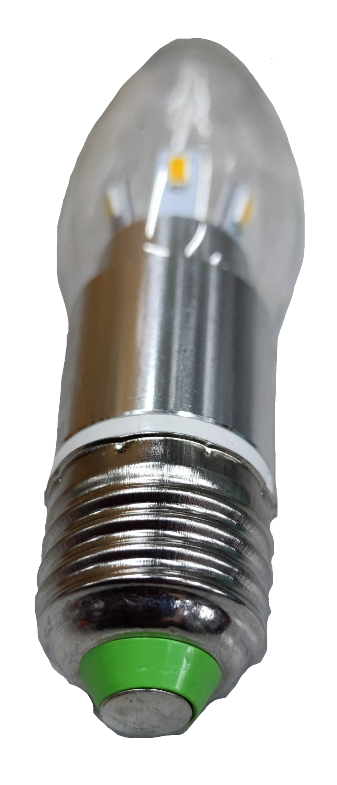 5W LED candle bulb E27 with transparent glass and metal screw base from China