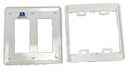 Kopez 6 gang switch plate cover in white, suitable for multiple light switch installations