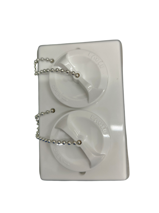 Eagle 2 Gang Weatherproof Outlet Flat Pin Thread Type 15A 250V 3982/902