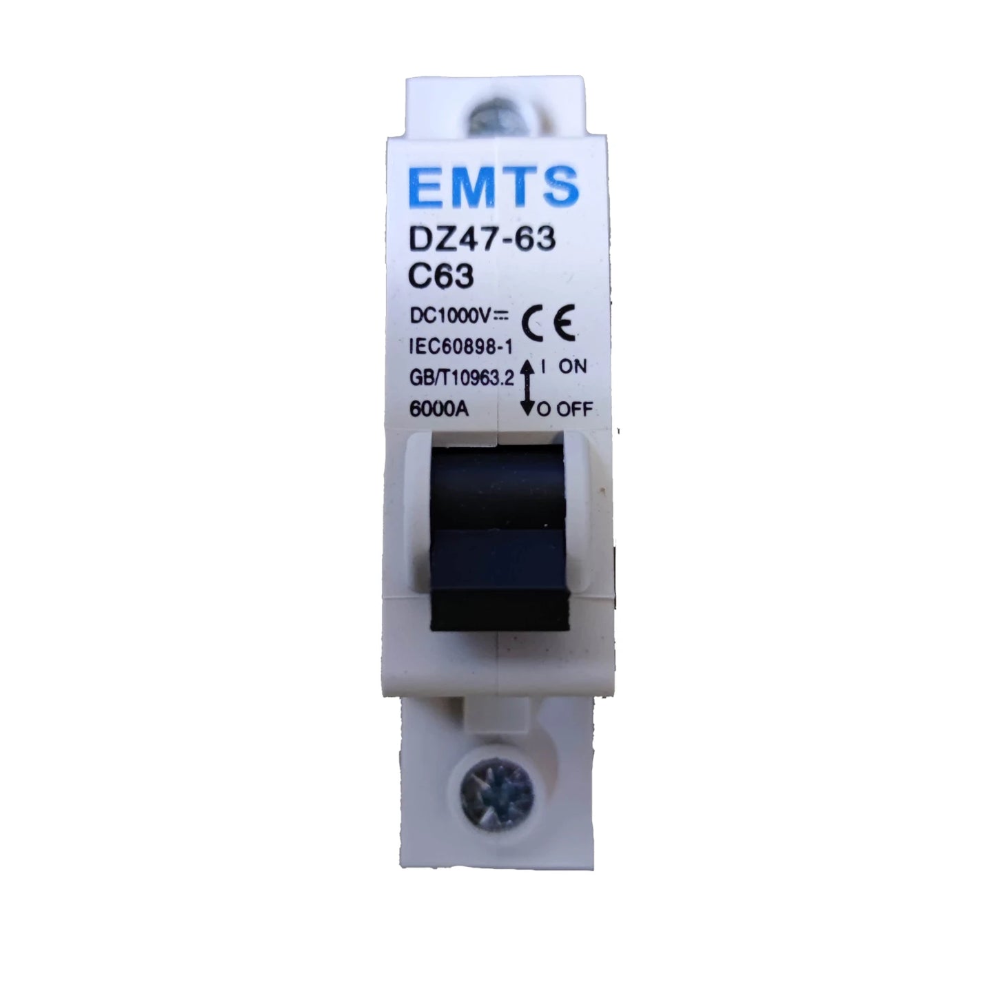 EMTS 63A 1P DC Miniature Circuit Breaker 1000V DC DIN Rail Type Solar DC Breaker 3SB1-63C631000V