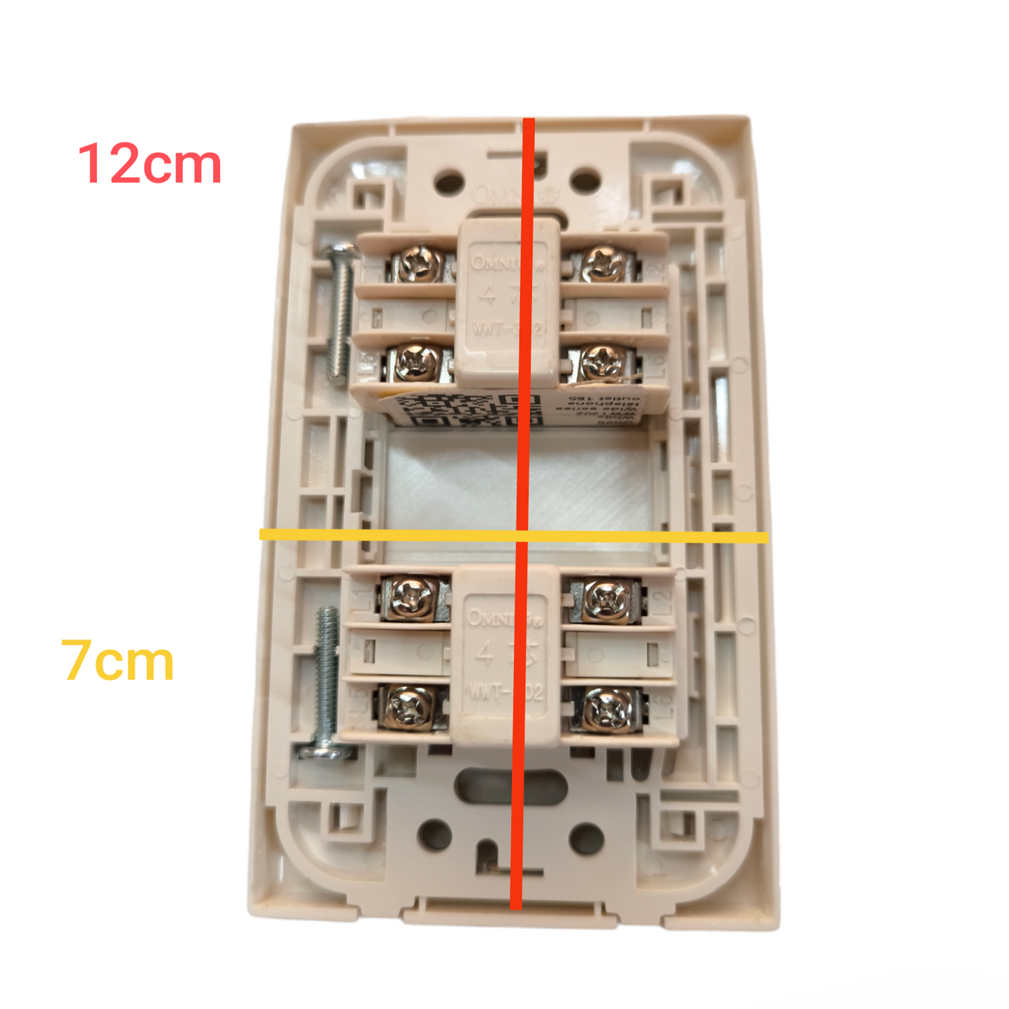 Omni 2 Gang Telephone Outlet with Plate WWP-112+(WWT-302x2)