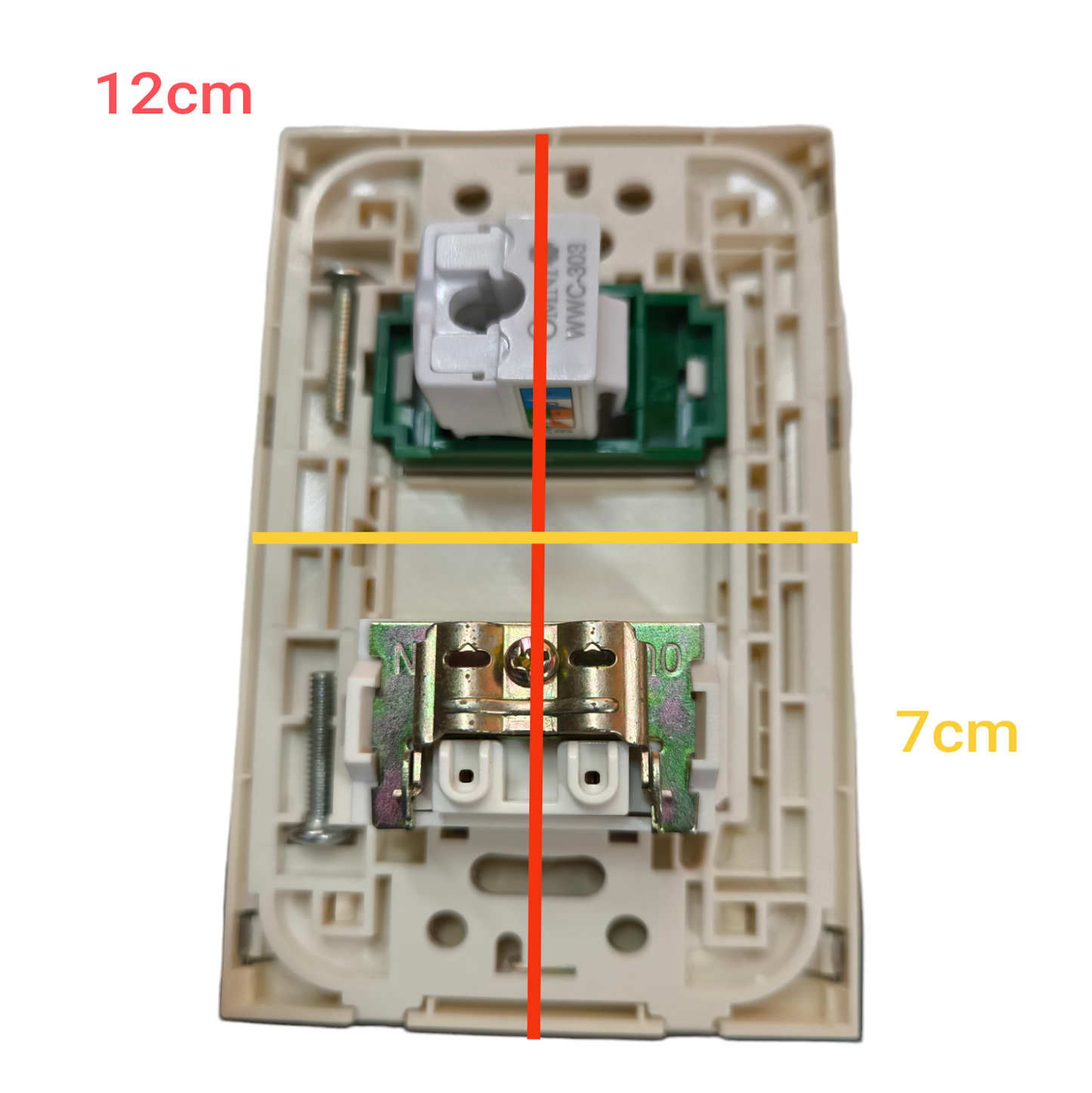 Omni 2 Gang LAN Outlet and Cable Outlet with Stainless Plate WWP-112S+WWV-310+WWC-303