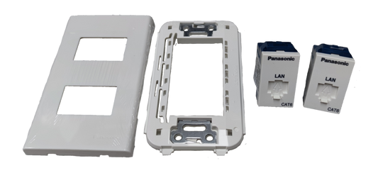 Panasonic 2 Gang Data Outlet CAT6 with Plate WEG24886 x 2pcs / WEG6802W-1