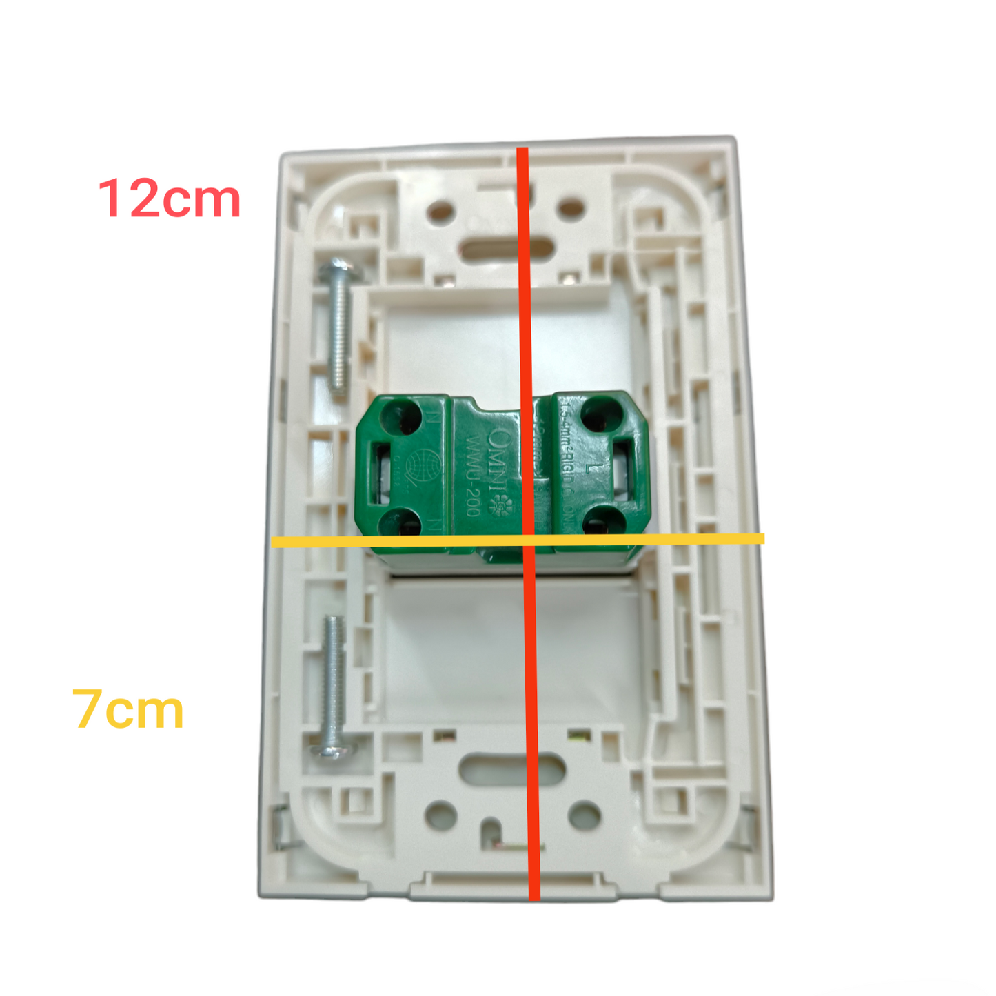 Omni 1 Gang Universal Outlet 15A 250V with Stainless Plate Cover WWP-110S+WWU-200