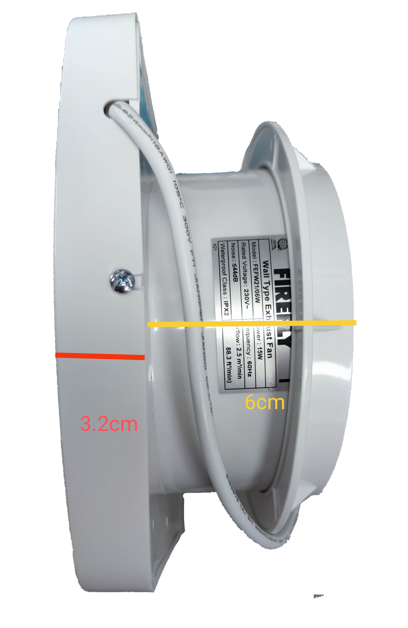 Firefly Exhaust Fan 6" 220V Wall Type with Shutter, Exhaust Fan 6 Inches 220V FEFW22/06W