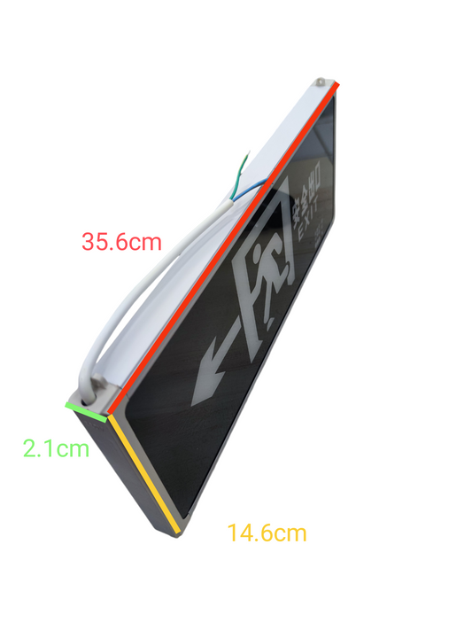 LED Exit Sign Green Left Arrow 3W 220V Running Man Glass GB17945-2000 (C)SF