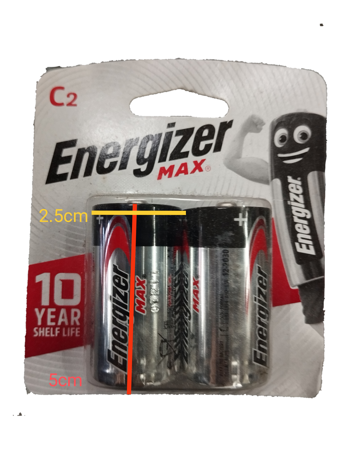 Energizer Size C Battery 1.5V Alkaline LR14 C BP2 Packs of 2