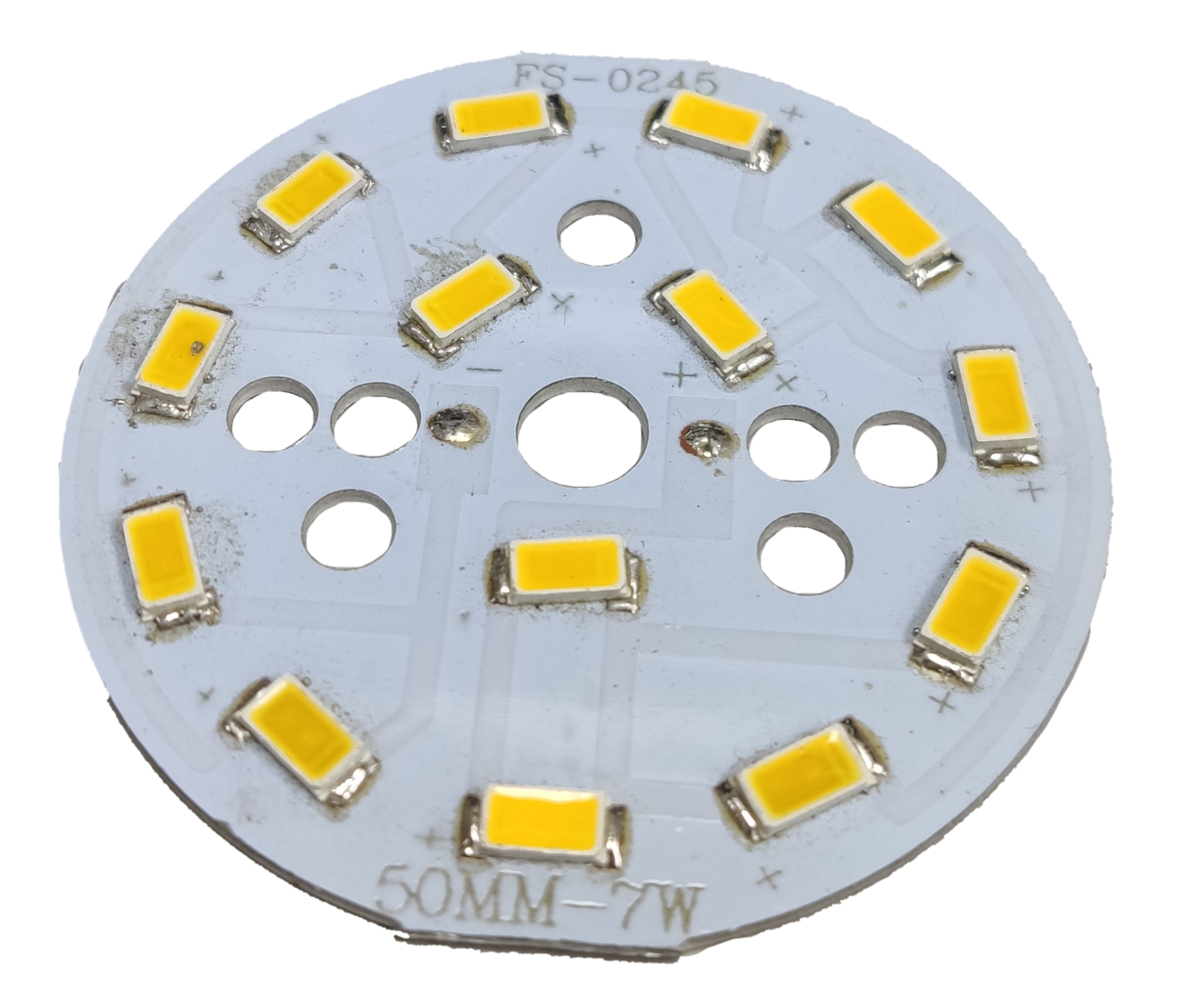 Electx Electrical Supply 7W SMD LED chip warm white round circuit board with multiple yellow LED chips