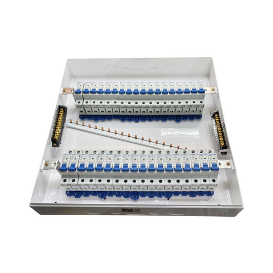 Panel Board 63A 1Pole Main with 35 Branches 1 Pole Miniature Circuit Breaker, Distribution Box Metal Base with Himel Circuit Breakers and Bus Bar Metal Base ( ZY) Himel