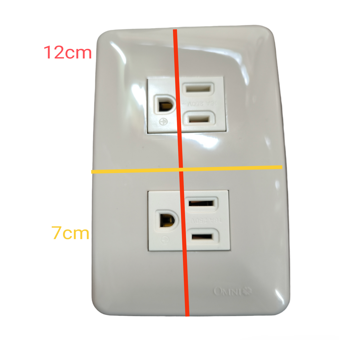 Omni 2 Gang Flat Pin Outlet with Ground 16A 250V Classic Series WEP-102+(WEG-203x2)