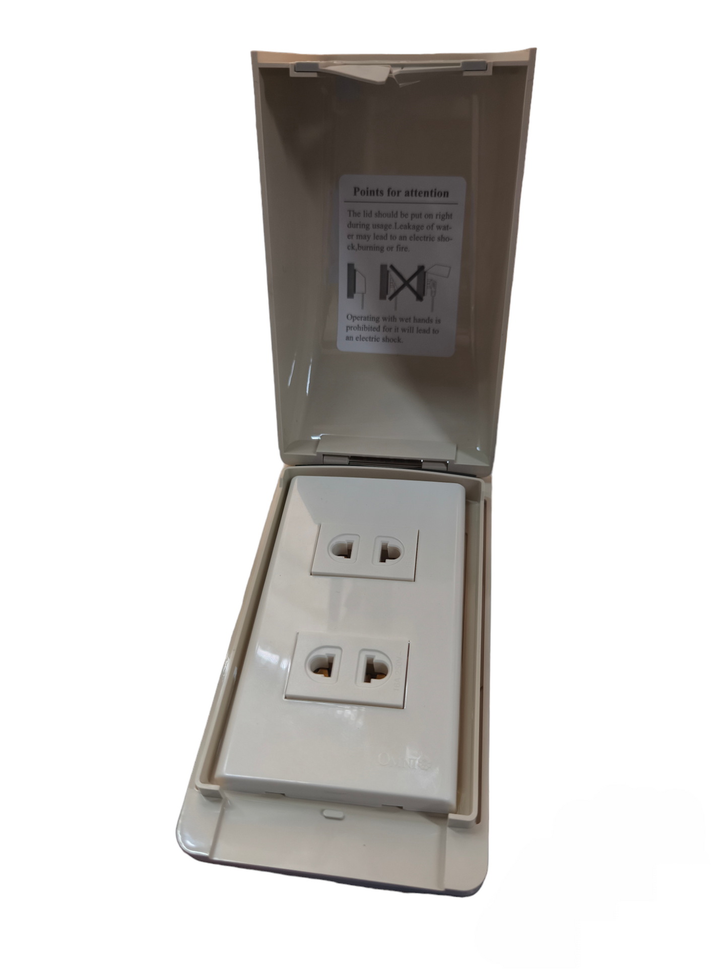 Omni Weatherproof 2 Gang Universal Outlet 15A 250V with Plate Wide Series WPP-601+(WWP-112+WWU-200x2)