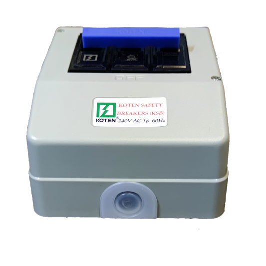 Koten 40A Circuit Breaker with Enclosure 3 Pole 3 Phase KSB ( Koten) ECB, MCB PVC enclosure, Circuit Breakers
