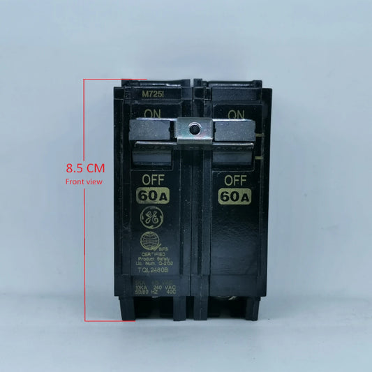 ABB or GE 60A 2Pole 10KAIC 220V Circuit Breaker Plug in Single Phase TQL2460B