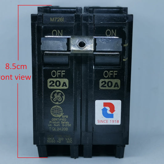 ABB or GE Circuit Breaker 20A 2 Pole 10KAIC 220V Single Phase Plug-in Single Phase TQL2420B
