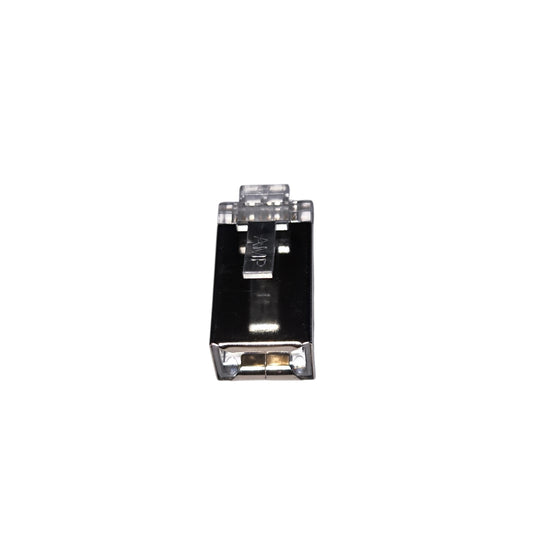 Black and clear plastic component on a white background AMP CAT5 RJ45 Connector Shielded Metal Pass Through (5 Pcs) Per Order Electx Electrical Supply