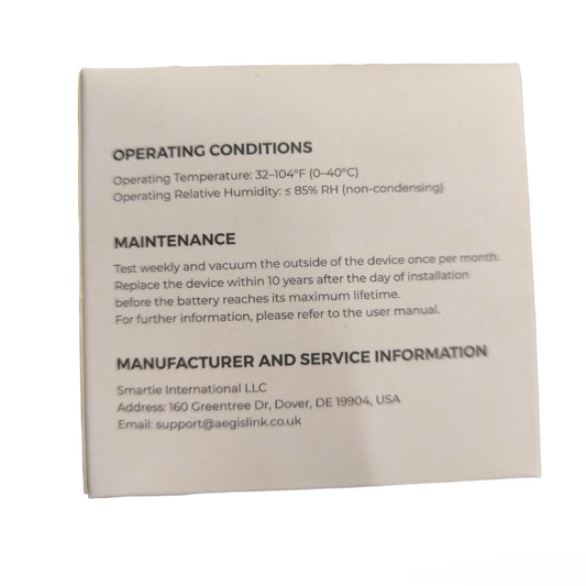 Aegislink Photo Electric Smoke Alarm Square Design with Battery Non Replaceable Electx Electrical Supply 1