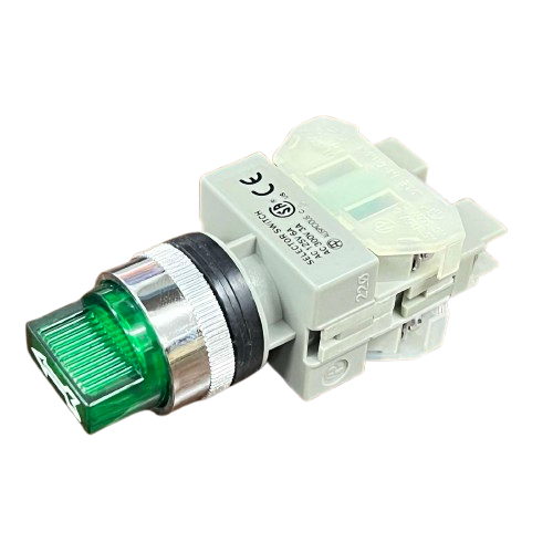 Auspicious Illuminated Selector Switch Green 3 Position 22mm 3A 220V