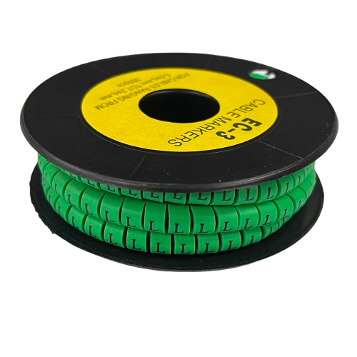 Cable (L) Marker 5.0mm to 7.2mm EC-3G 350pcs Green Wire Tagging