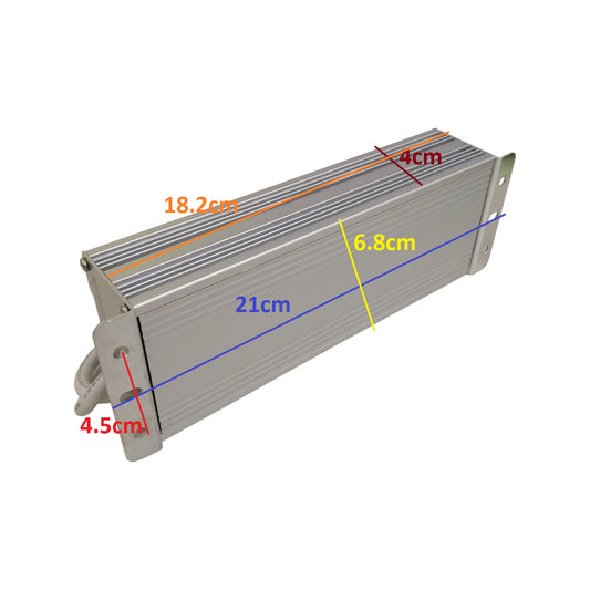 Rectangular metal component with dimensions labeled on a white background