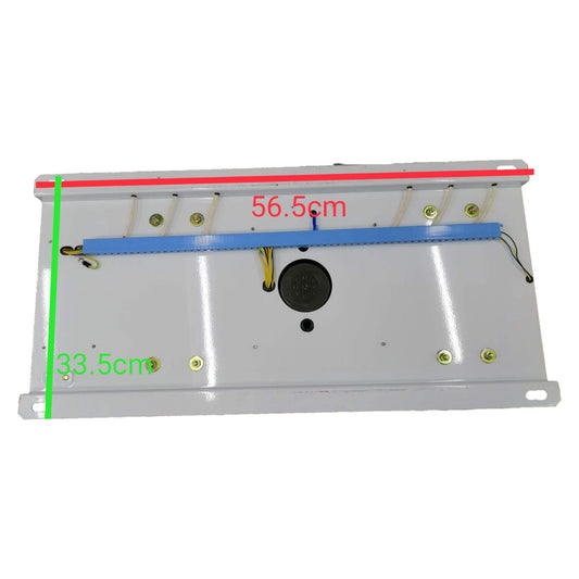 Router table with measurement markings on a white background