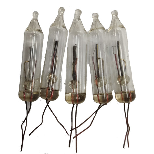 Five vacuum tubes with visible electrodes on a white background Christmas Bulb Blinker (30pcs of Blinker Bulbs per Pack) Electx Electrical Supply