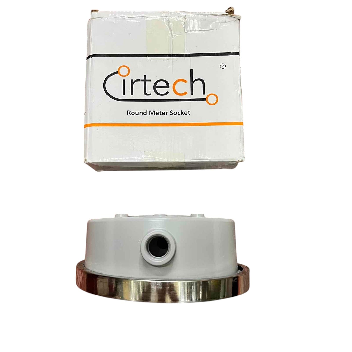 Cirtech round meter socket with packaging on a white background