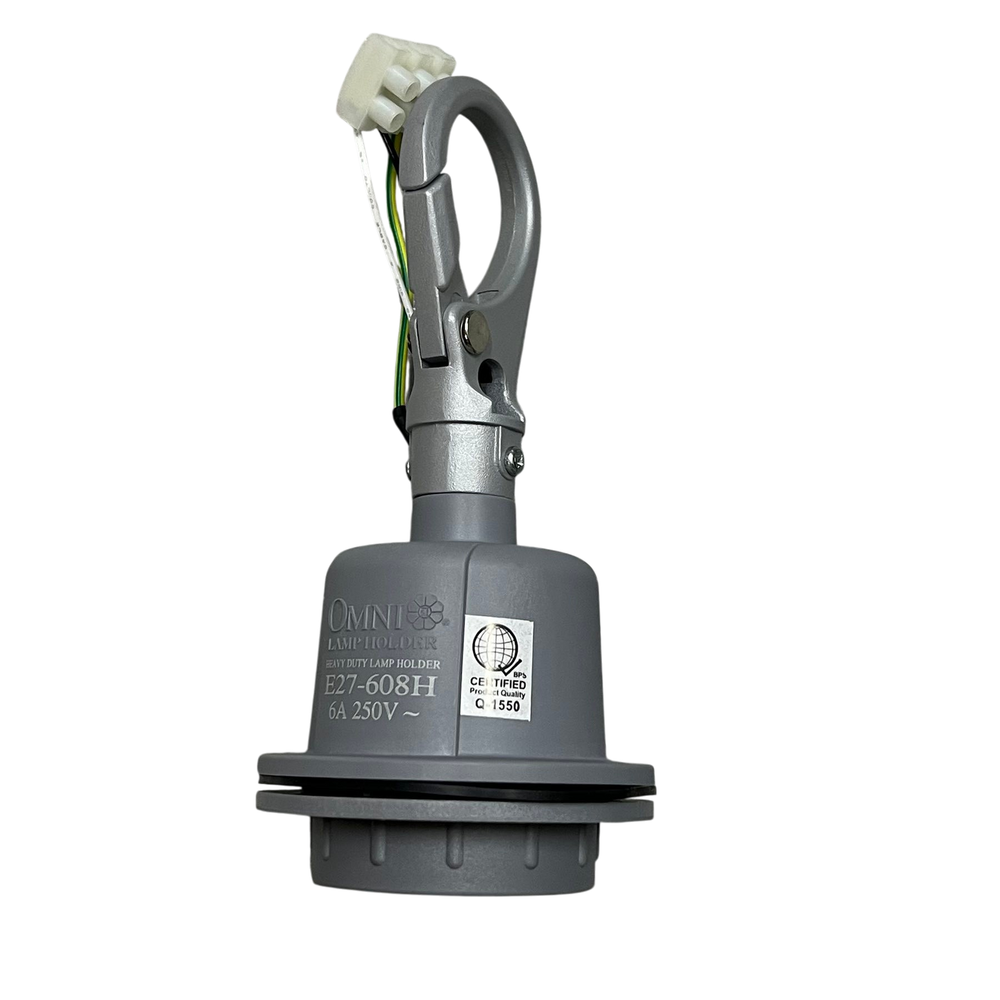 Omni Heavy Duty Lamp Holder E27, Outdoor E27 Socket Straight Lamp Holder with Hook