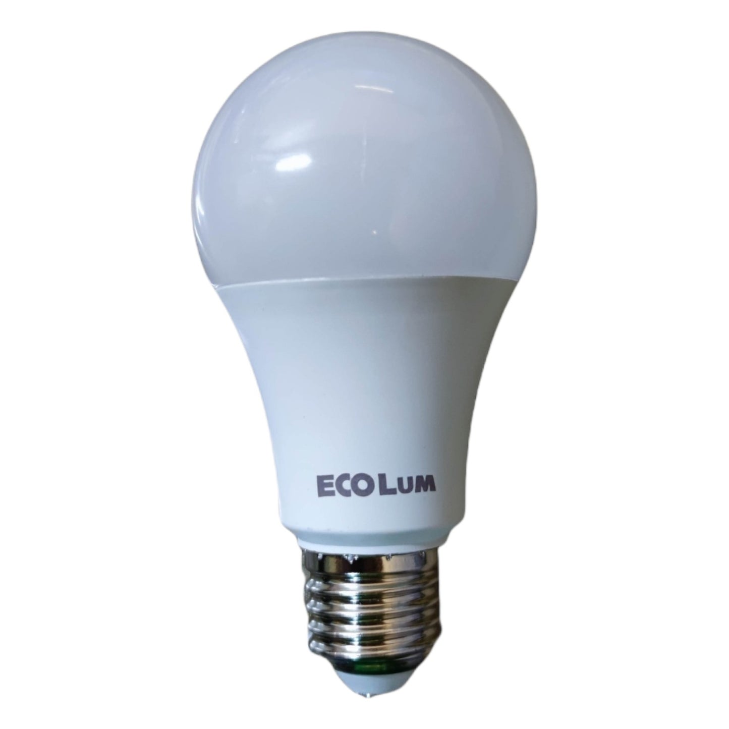 LED light bulb with 'EcoLum' branding on a white background