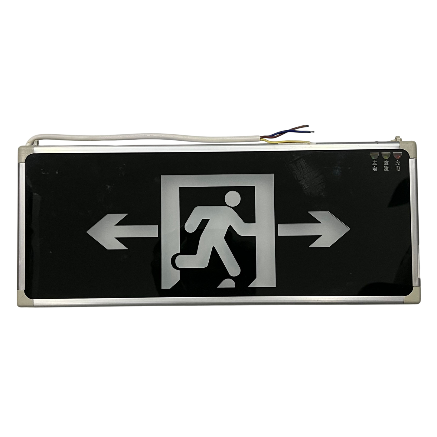 Exit Sign Left or Right Double Face Glass , Exit Running Man 220V 3W LED Green IP30 CA-BLZD-2LR0EI DF(A)