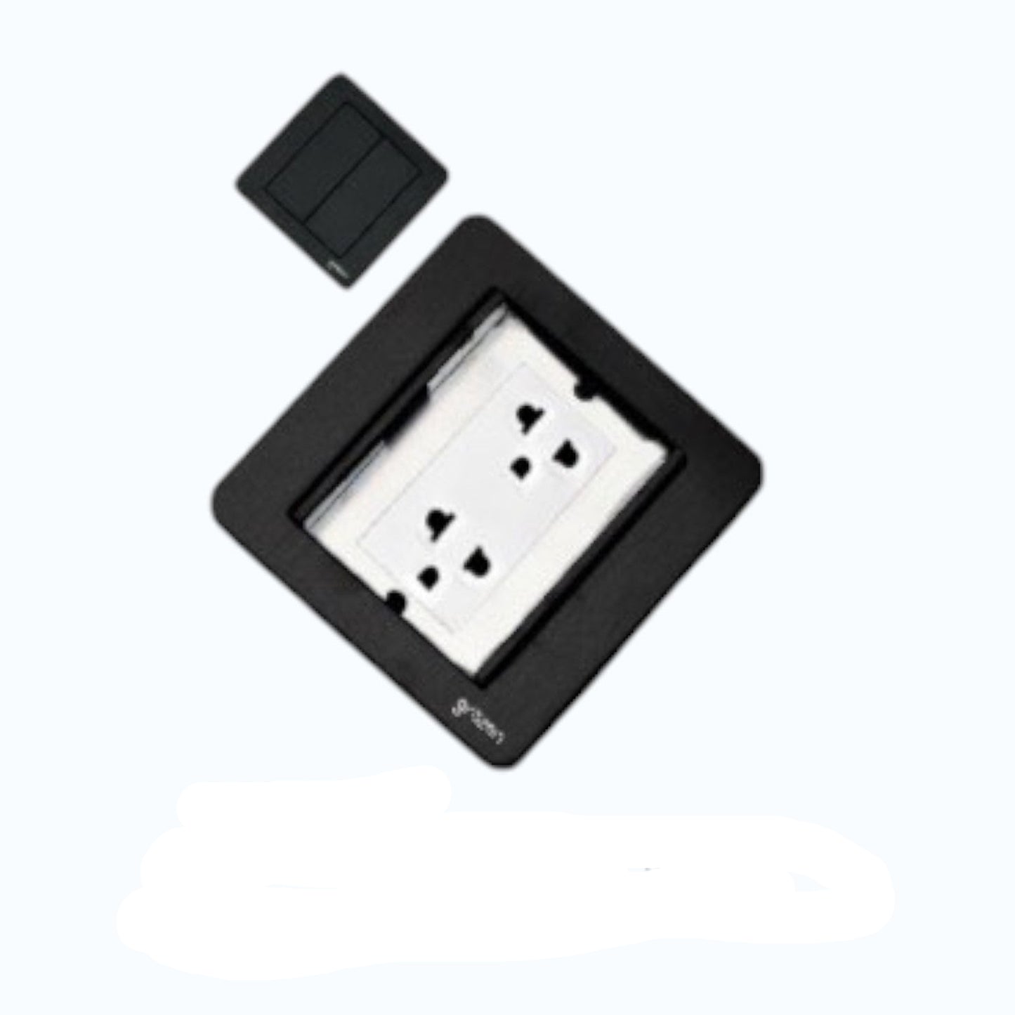 Grazen Black Double Door Floor Outlet 2 Gang Universal Outlet with Ground 10A 250V